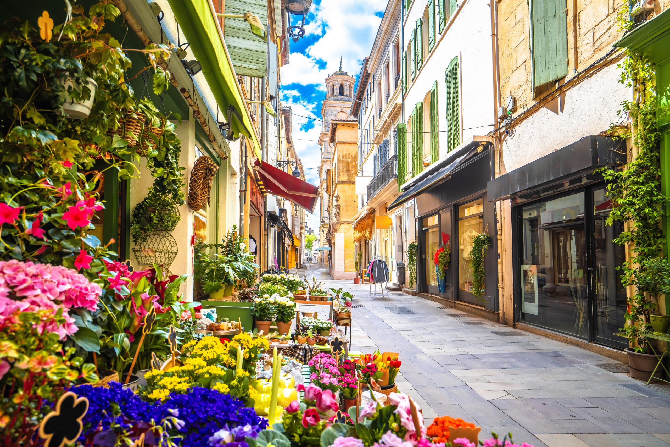 City,Of,Arles,Colorful,Flower,Street,View,,South,Of,France