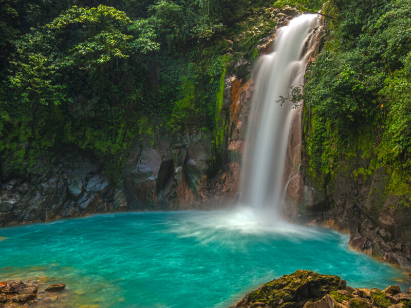 Rio,Celeste,Waterfall,Photographed,In,Costa,Rica.
