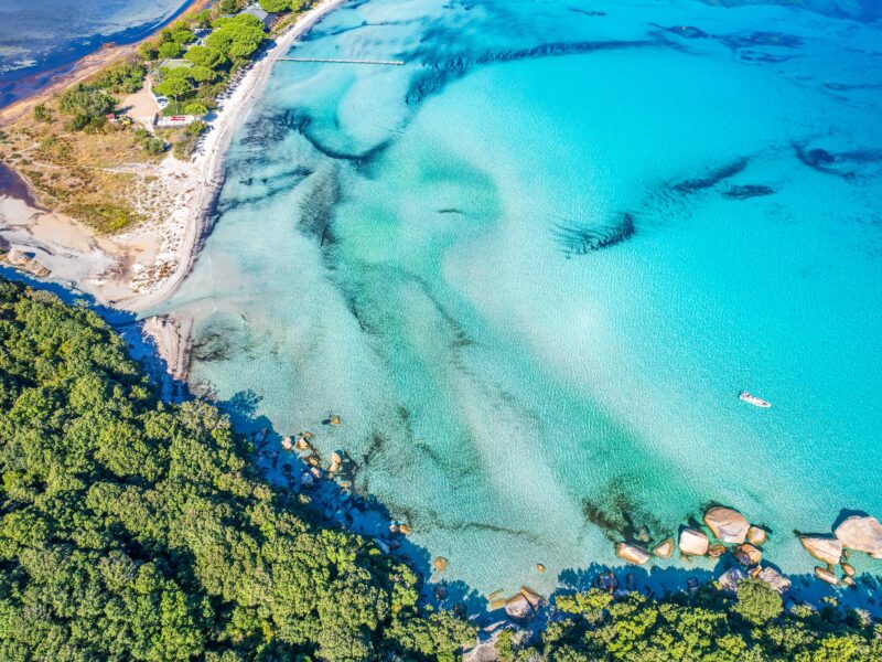 Aerial,View,With,Santa,Giulia,Beach,,Corsica,,France