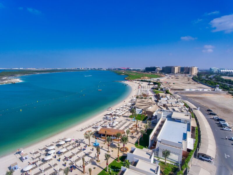 Aerial,View,Of,Yas,Island,Beach,In,Abu,Dhabi,On