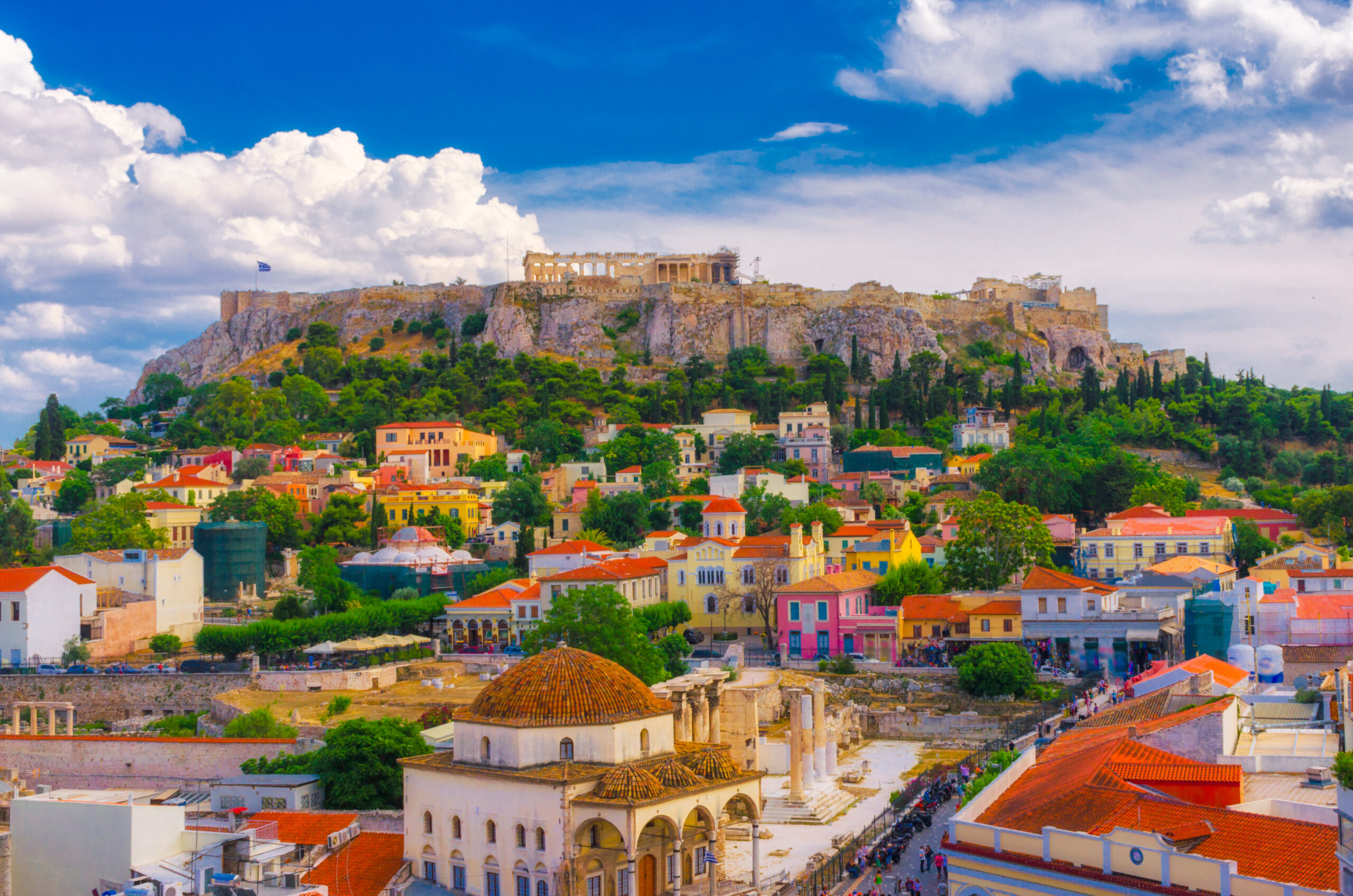 Athens,Acropolis,And,Plaka.