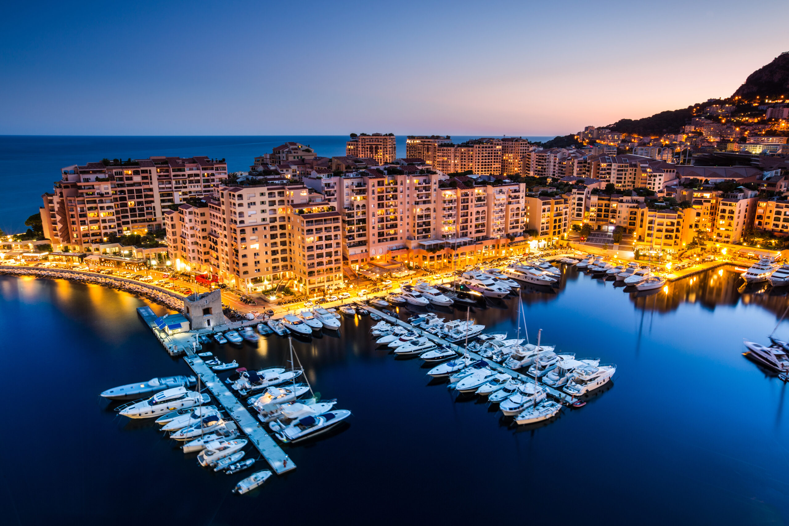 Night,View,On,Fontvieille,And,Monaco,Harbor