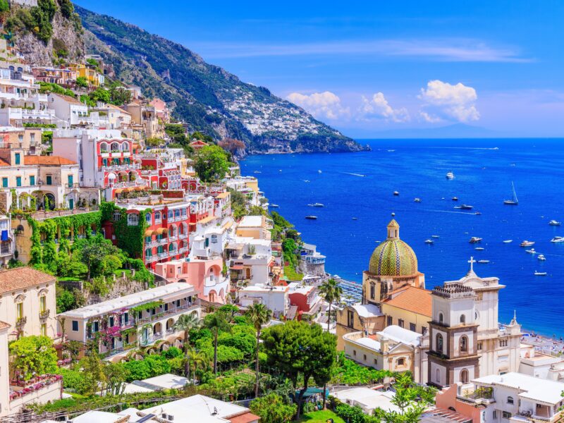Amalfi,Coast,,Italy.,View,Of,Positano,Town,And,The,Seaside.
