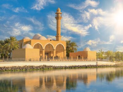 View,Of,The,Mosque,In,A,Beautiful,Public,Beach,In