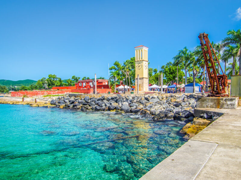 St,Croix,,Virgin,Islands,,Caribbean.,Frederiksted,Cruise,Port,With,Old