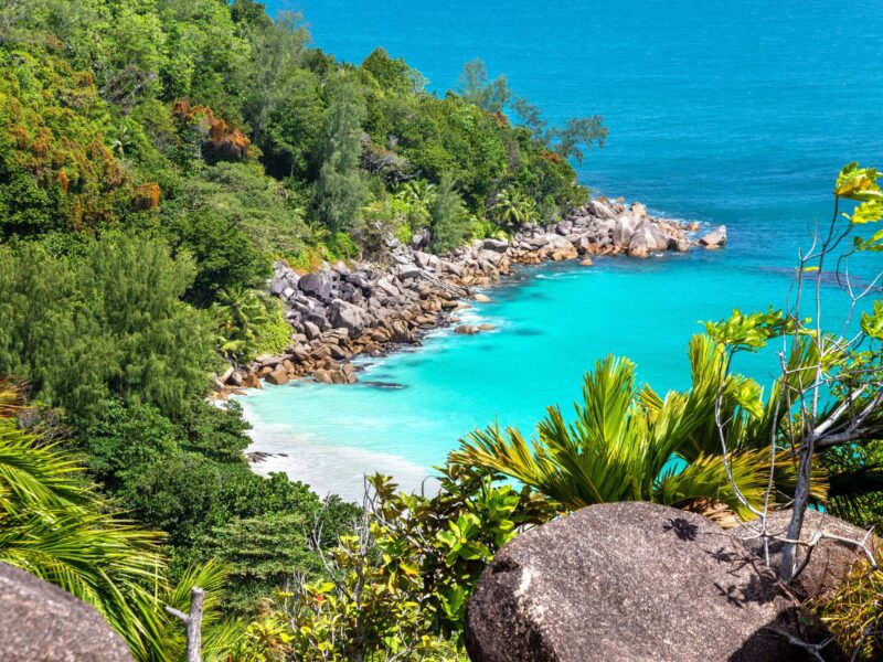 Anse,Georgette,Beach,,Island,Praslin,,Republic,Of,Seychelles,,Africa.,Anse