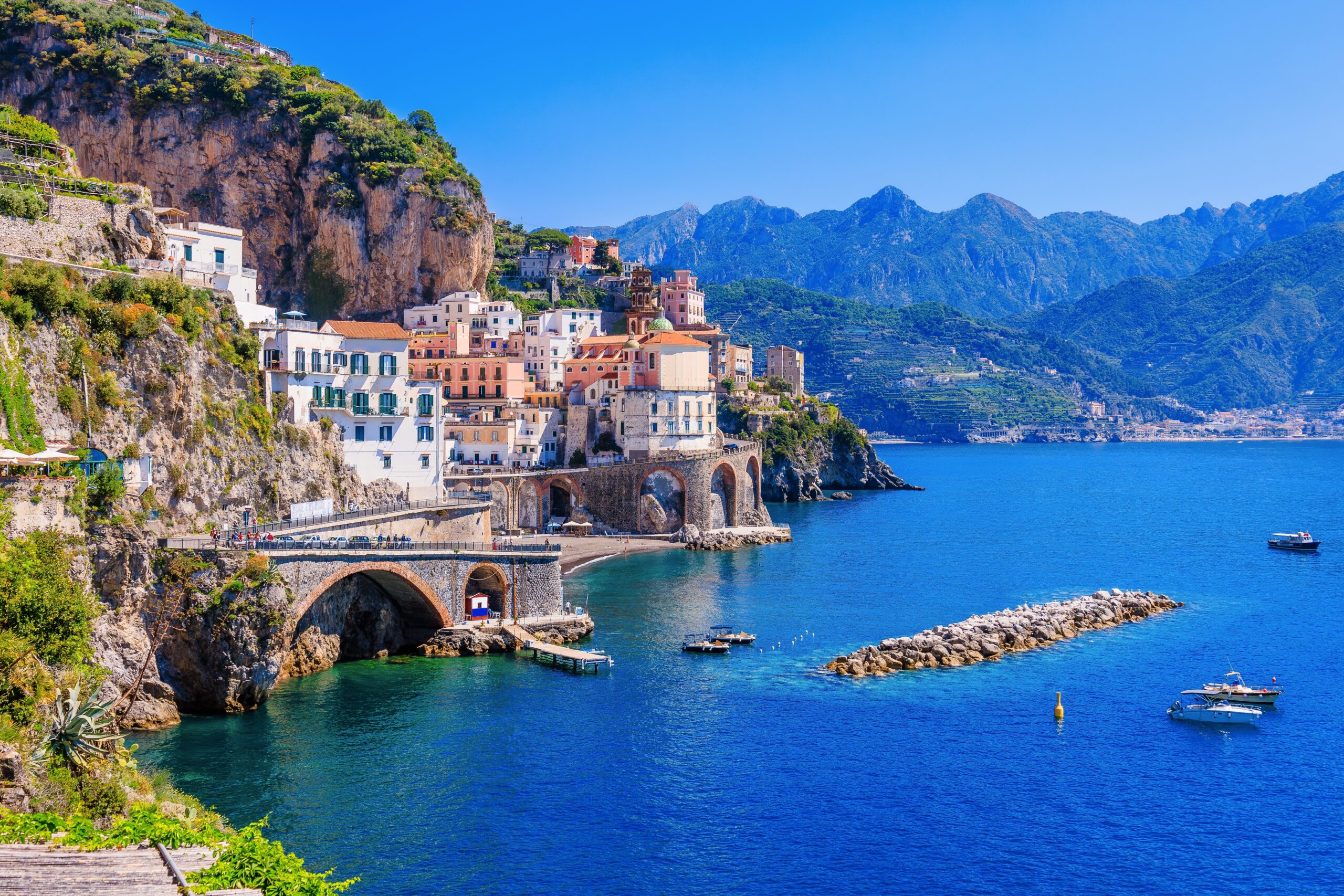 Amalfi,Coast,,Italy.,View,Of,Atrani,Town,And,The,Amalfi