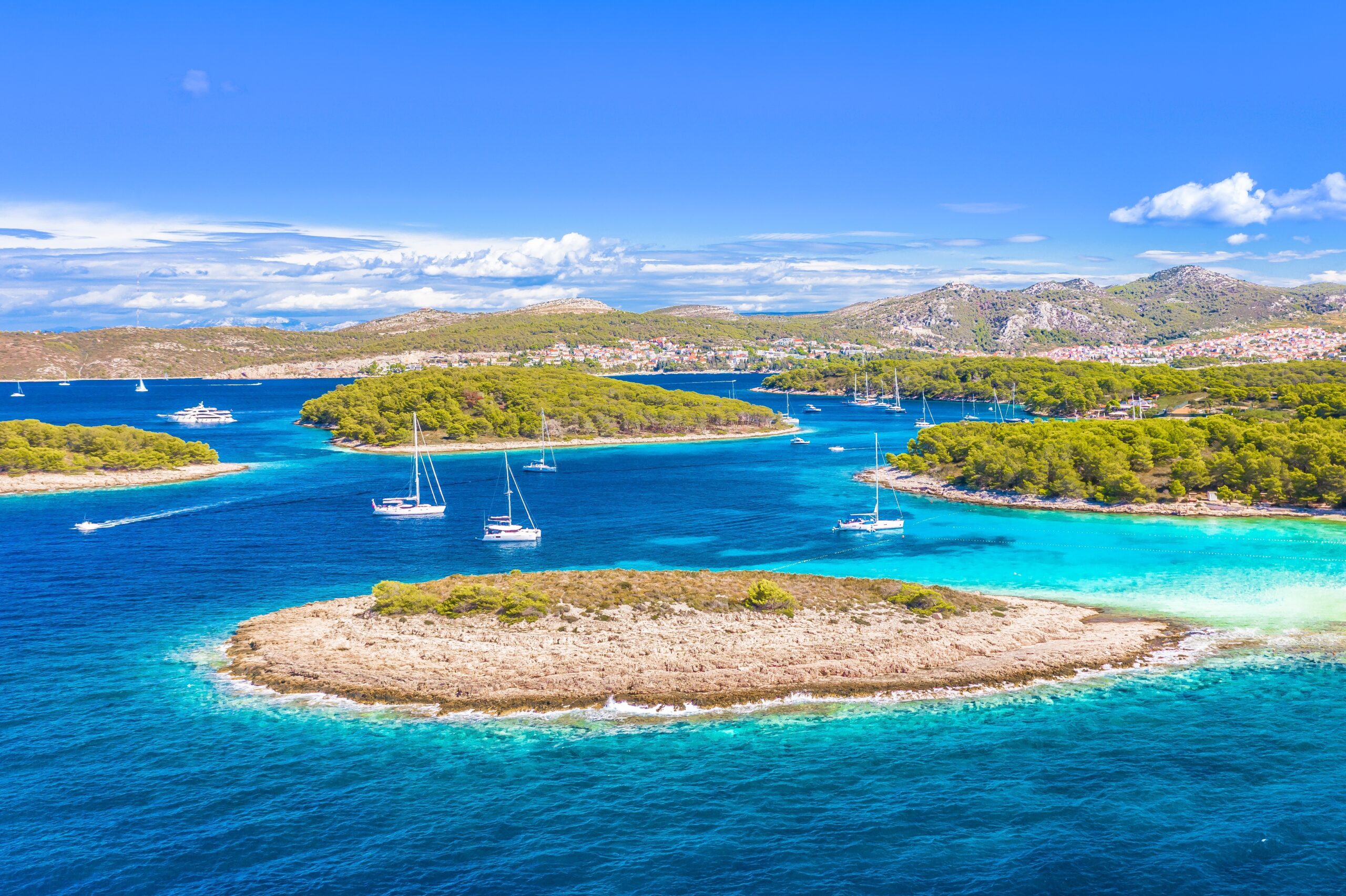 A,Breathtaking,Aerial,View,Of,The,Pakleni,Islands,Near,Hvar,