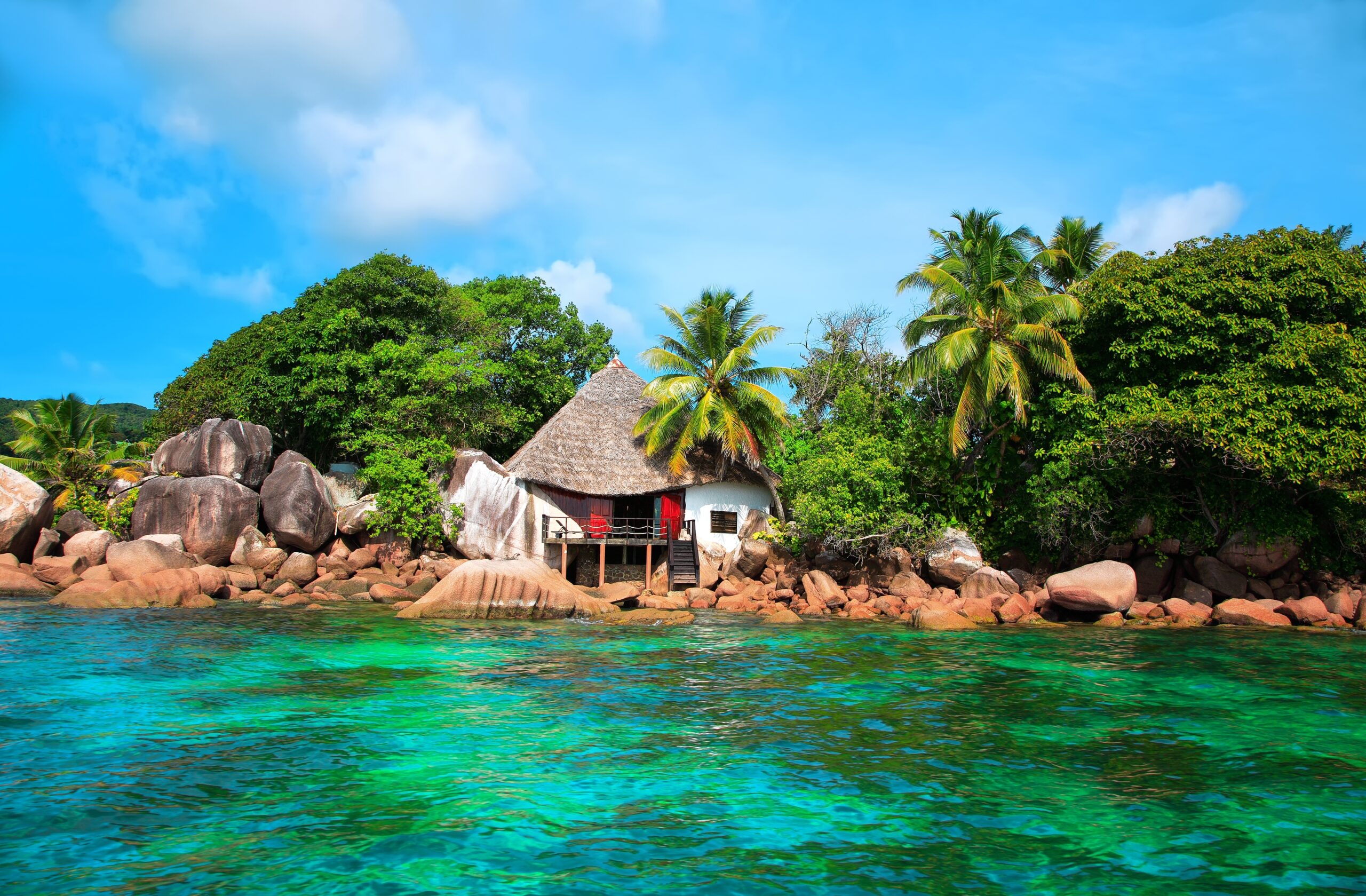 Island,Chauve,Souris,,Island,Praslin,,Republic,Of,Seychelles,,Africa.,Island