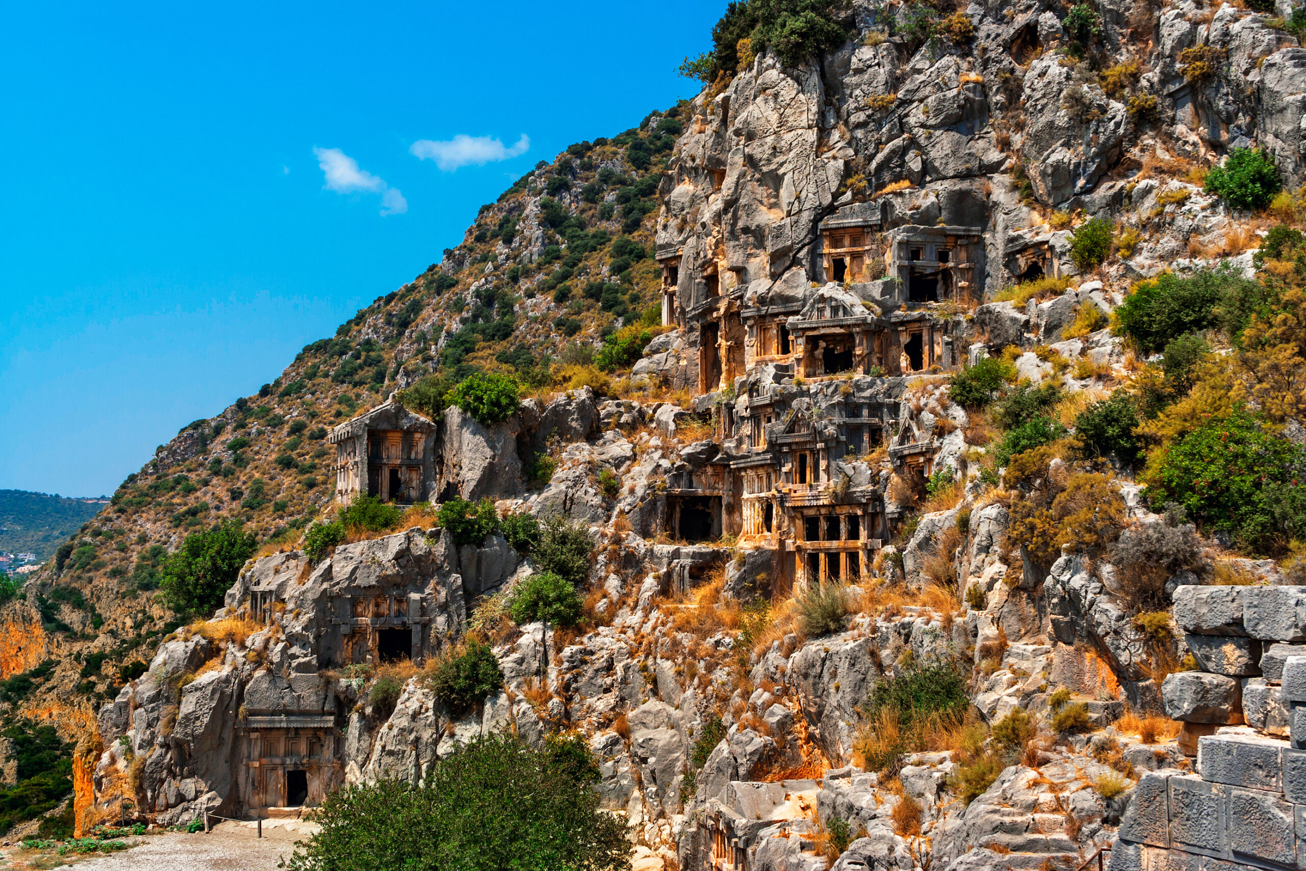 Ancient,Stone,Myra,Rock,Tombs,In,Demre,In,The,Lycian