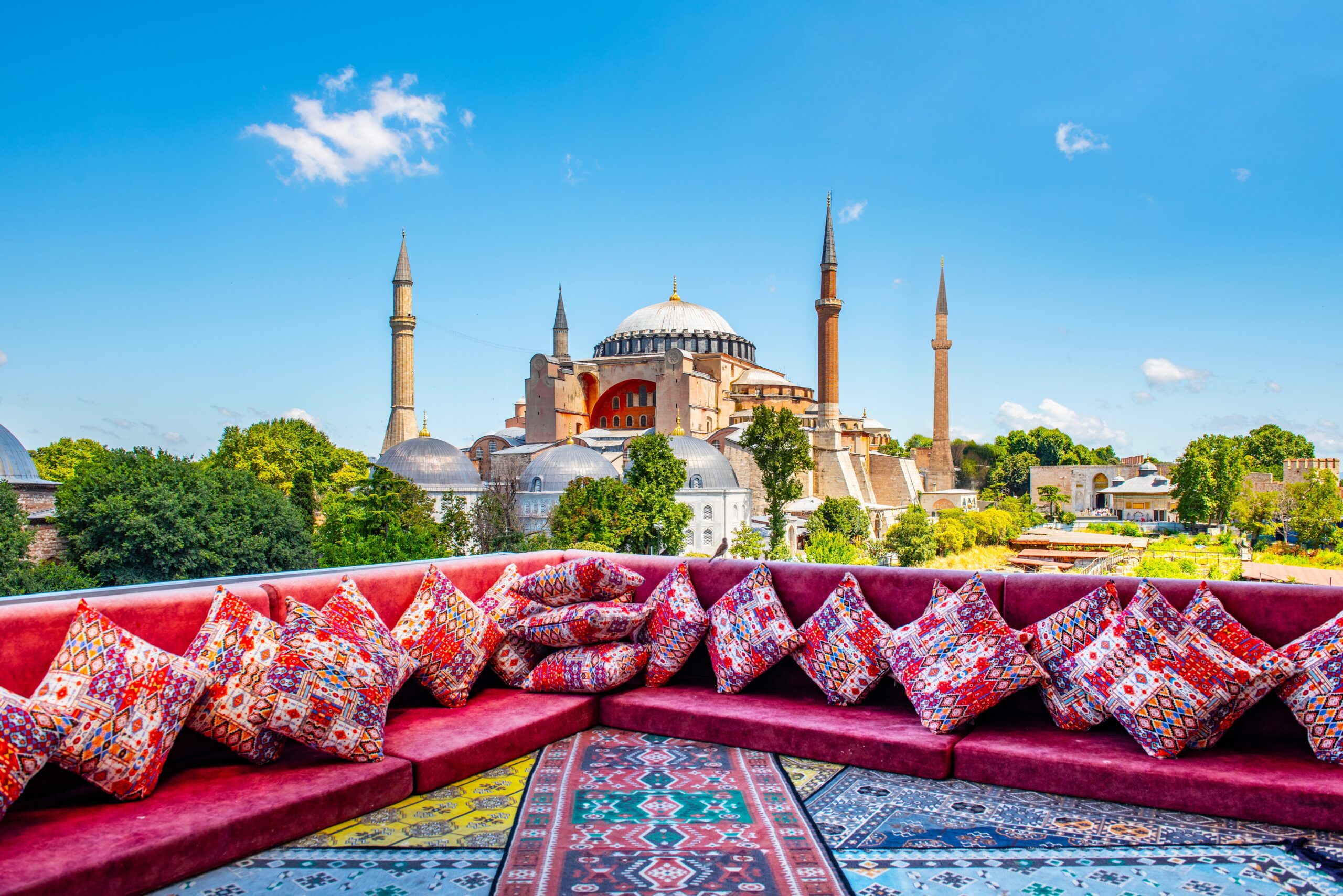 Hagia,Sophia,In,Istanbul,,Turkey.,Great,Panoramic,View,Of,Istanbul